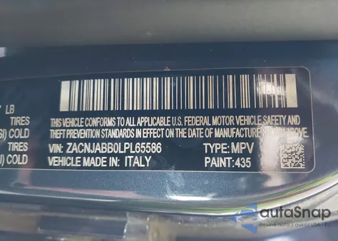 2020 Jeep Renegade Latitude Fwd z USA, uszkodzony, nr VIN ZACNJABB0LPL65586